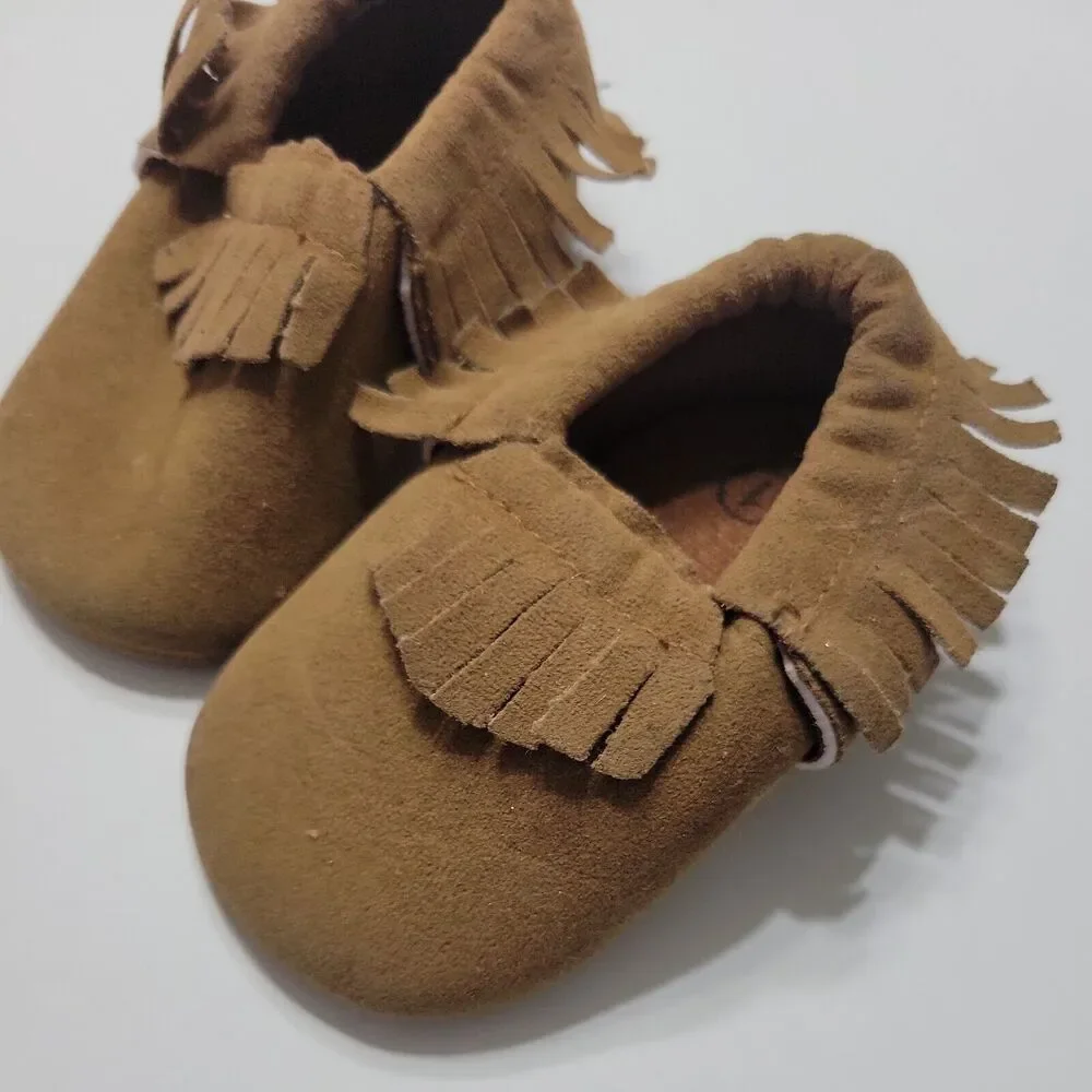 Boutique Moccasins 1 Ballet Flat Shoes Brown‎ Low Top Slip Ons Baby 0-6 Months
